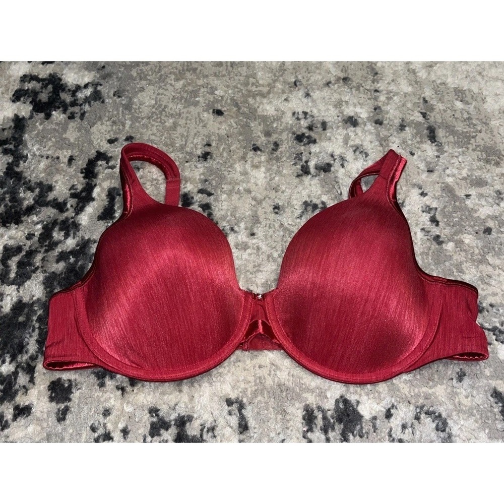 Vanity Fair Red Lightly‎ Padded Bra Size 38D 16345